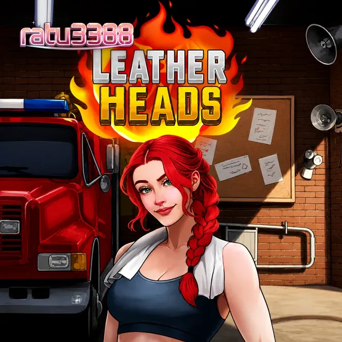 Tampilan visual slot Leatherheads dengan tema pemadam kebakaran
